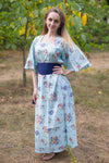 Light Blue Beauty, Belt and Beyond Style Caftan in Romantic Florals