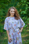 Lilac Mademoiselle Style Caftan in Romantic Florals Pattern