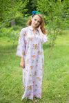 Lilac Mandarin On My Mind Style Caftan in Romantic Florals Pattern