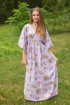 Lilac I Wanna Fly Style Caftan in Romantic Florals Pattern