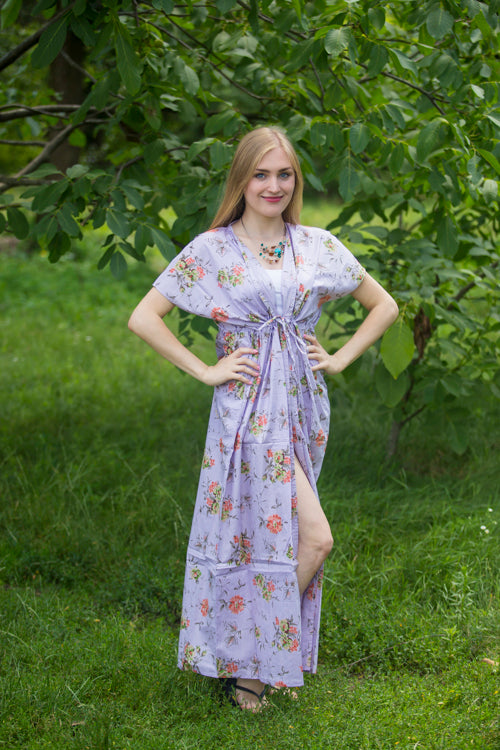Lilac Beach Days Style Caftan in Romantic Florals