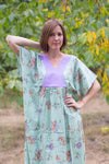 Mint Flowing River Style Caftan in Romantic Florals Pattern