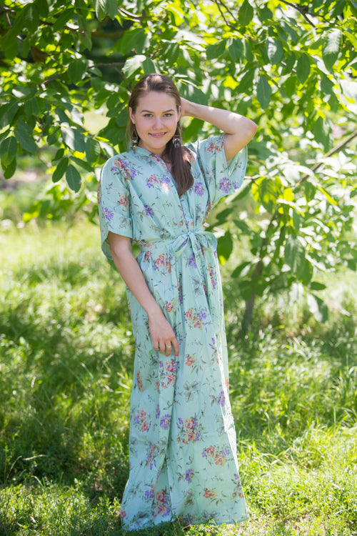 Mint Best of both the worlds Style Caftan in Romantic Florals Pattern