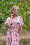 Pink Cut Out Cute Style Caftan in Romantic Florals Pattern