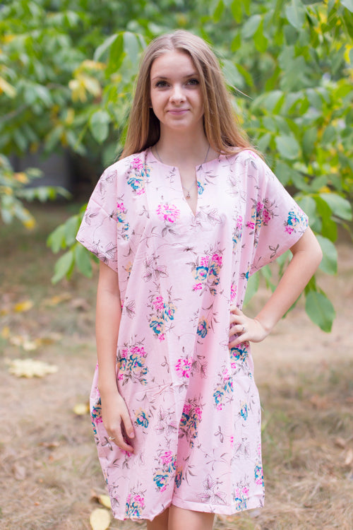 Pink Sunshine Style Caftan in Romantic Florals Pattern|Pink Sunshine Style Caftan in Romantic Florals Pattern|Romantic Florals
