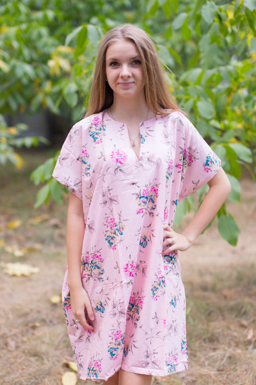 Pink Sunshine Style Caftan in Romantic Florals Pattern