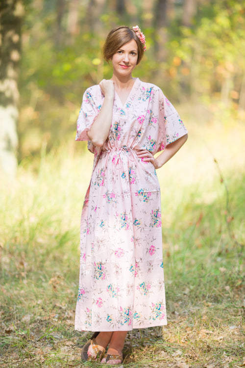 Pink The Drop-Waist Style Caftan in Romantic Florals Pattern