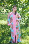 Light Blue The Glow-within Style Caftan in Rosy Red Posy Pattern