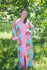 Light Blue The Glow-within Style Caftan in Rosy Red Posy Pattern|Light Blue The Glow-within Style Caftan in Rosy Red Posy Pattern|Rosy Red Posy