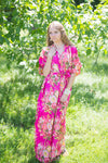 Magenta Best of both the worlds Style Caftan in Rosy Red Posy Pattern