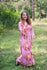 Pink Button Me Down Style Caftan in Rosy Red Posy Pattern|Pink Button Me Down Style Caftan in Rosy Red Posy Pattern|Rosy Red Posy