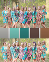 Teal and Brown Wedding Colors Bridesmaids Robes
