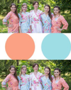 Peach & Light Blue Wedding Colors Bridesmaids Robes