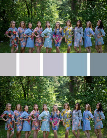 Shades of Gray Wedding Colors Bridesmaids Robes|Shades of Gray Wedding Colors Bridesmaids Robes|Shades of Gray Wedding Colors Bridesmaids Robes