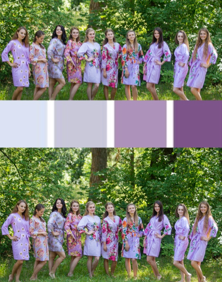 Shades of Lilac Wedding Colors Bridesmaids Robes|Shades of Lilac Wedding Colors Bridesmaids Robes|Shades of Lilac Wedding Colors Bridesmaids Robes