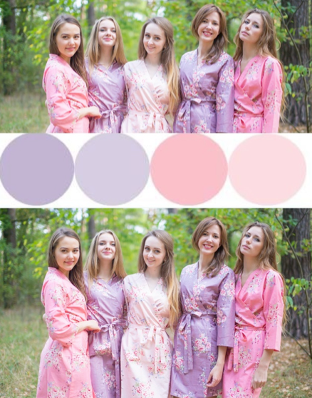 Lilac & Rose Pink Colors, Bridesmaids Robes|Lilac & Rose Pink Colors, Bridesmaids Robes|Lilac & Rose Pink Colors, Bridesmaids Robes