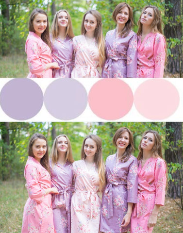 Lilac & Rose Pink Colors, Bridesmaids Robes