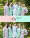 Antique Pink and Mint Wedding Colors Bridesmaids Robes