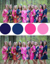 Navy Blue and Fuchsia Hot Pink Wedding Colors, Bridesmaids Robes