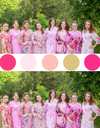 Assorted Pink Robes, Shades of Pink Bridesmaids Robes