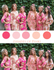 Shades of Pink Wedding Colors Bridesmaids Robes|Shades of Pink Wedding Colors Bridesmaids Robes|Shades of Pink Wedding Colors Bridesmaids Robes