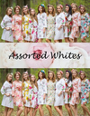 Assorted White Patterns Bridesmaids Robes