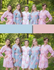 Pink and Silver Blue Wedding Colors Bridesmaids Robes|Pink and Silver Blue Wedding Colors Bridesmaids Robes|Pink and Silver Blue Wedding Colors Bridesmaids Robes