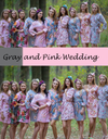 Gray and Pink Wedding Colors Bridesmaids Robes