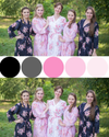 Pink and Black Wedding Colors Bridesmaids Robes