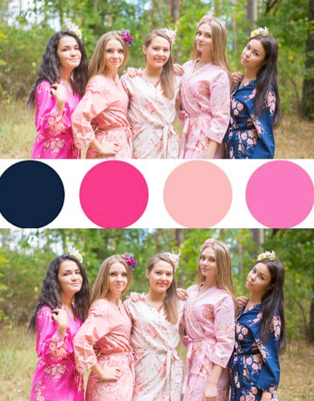 Shades of Pink and Navy Blue Wedding Colors Bridesmaids Robes|Shades of Pink and Navy Blue Wedding Colors Bridesmaids Robes|Shades of Pink and Navy Blue Wedding Colors Bridesmaids Robes|Shades of Pink and Navy Blue Wedding Colors Bridesmaids Robes|2