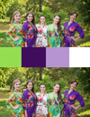 Purple and Green Wedding Colors Bridesmaids Robes