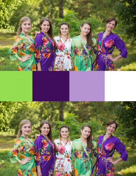 Purple and Green Wedding Colors Bridesmaids Robes|Purple and Green Wedding Colors Bridesmaids Robes|Purple and Green Wedding Colors Bridesmaids Robes