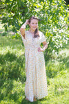 Light Yellow Beach Days Style Caftan in Starry Florals