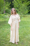 Light Yellow I Wanna Fly Style Caftan in Starry Florals Pattern