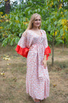 Pink Frill Lovers Style Caftan in Starry Florals Pattern