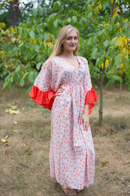 Pink Frill Lovers Style Caftan in Starry Florals Pattern|Pink Frill Lovers Style Caftan in Starry Florals Pattern|Starry Florals