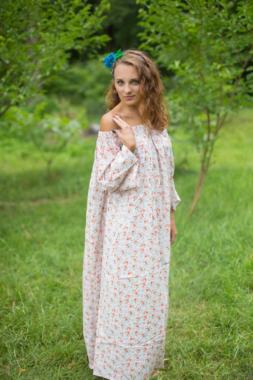 Pink Serene Strapless Style Caftan in Starry Florals Pattern