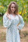 White Shape Me Pretty Style Caftan in Starry Florals Pattern