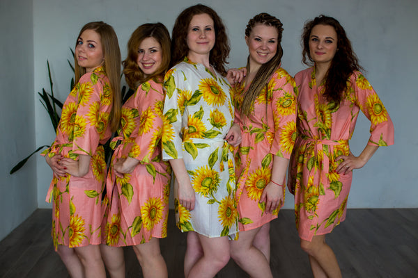 YELLOW SUNFLOWER ROBES FOR BRIDESMAIDS | GETTING READY BRIDAL ROBES