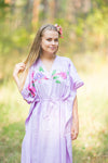 Lilac The Drop-Waist Style Caftan in Swirly Floral Vine Pattern