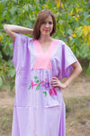 Lilac Flowing River Style Caftan in Swirly Floral Vine Pattern