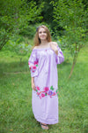 Lilac Serene Strapless Style Caftan in Swirly Floral Vine Pattern