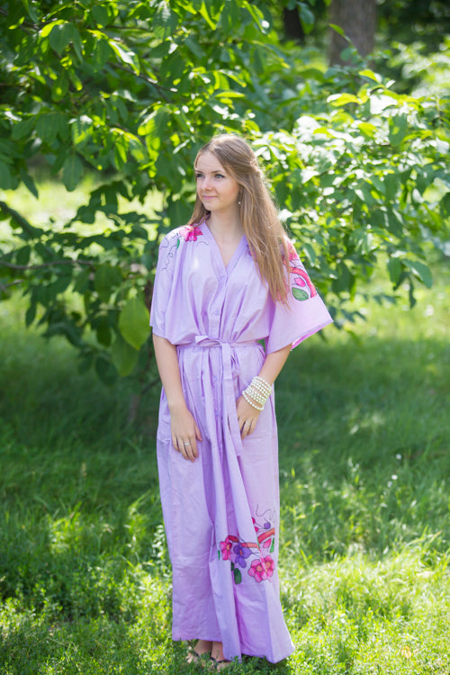 Lilac Best of both the worlds Style Caftan in Swirly Floral Vine Pattern