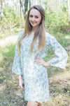 Light Blue Bella Tunic Style Caftan in Tiny Blossoms Pattern