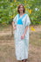 Light Blue Flowing River Style Caftan in Tiny Blossoms Pattern|Light Blue Flowing River Style Caftan in Tiny Blossoms Pattern