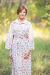 Pink Oriental Delight Style Caftan in Tiny Blossoms Pattern