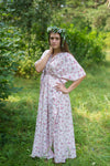 Pink Timeless Style Caftan in Tiny Blossoms Pattern