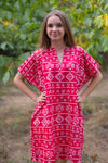 Red Sunshine Style Caftan in Tribal Aztec Pattern