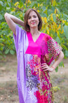 Lilac Flowing River Style Caftan in Vibrant Foliage Pattern