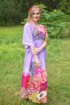 Lilac I Wanna Fly Style Caftan in Vibrant Foliage Pattern